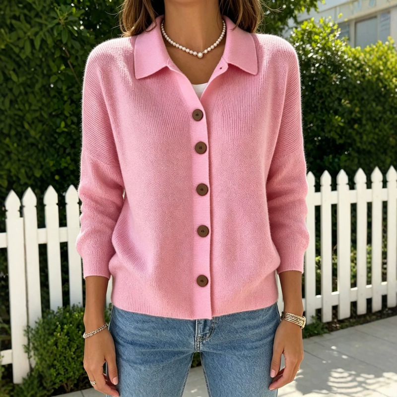 2026 European and American Cross-Border Knitted Cardigan Buttoned Women's Sweater Coat Autumn and Winter New Solid Color Casual Fashion Women's Clothing 2026 European and American Cross-Border Knitted Cardigan Buttoned Women's Sweater Coat Autumn and Winter New Solid Color Casual Fashion Women's Clothing