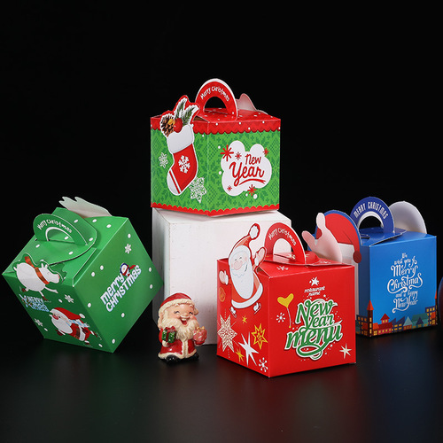 New Christmas Gift Box, Peace Night Apple Packaging Box, Santa Claus Cartoon Decor Candy Handheld Box