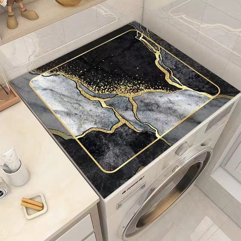 Cojín de lavadora de tambor cubierta de polvo microondas refrigerador techo protector solar tela sin lavado estilo de barro de diatomeas de corte
