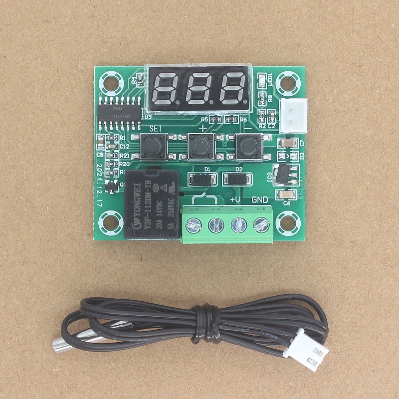 批发数显温度控制器10A 12V高精度温控开关 -50~110℃带NTC防水探