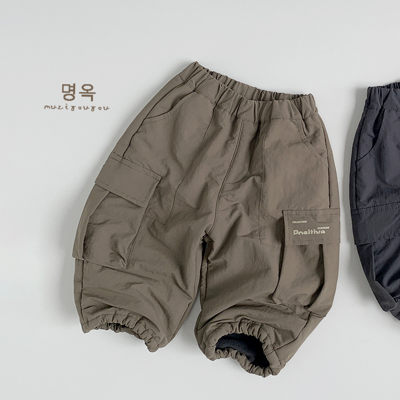 Pantalones Cargo Térmicos con Forro para Niños Nailon Grueso para Otoño e Invierno image 7