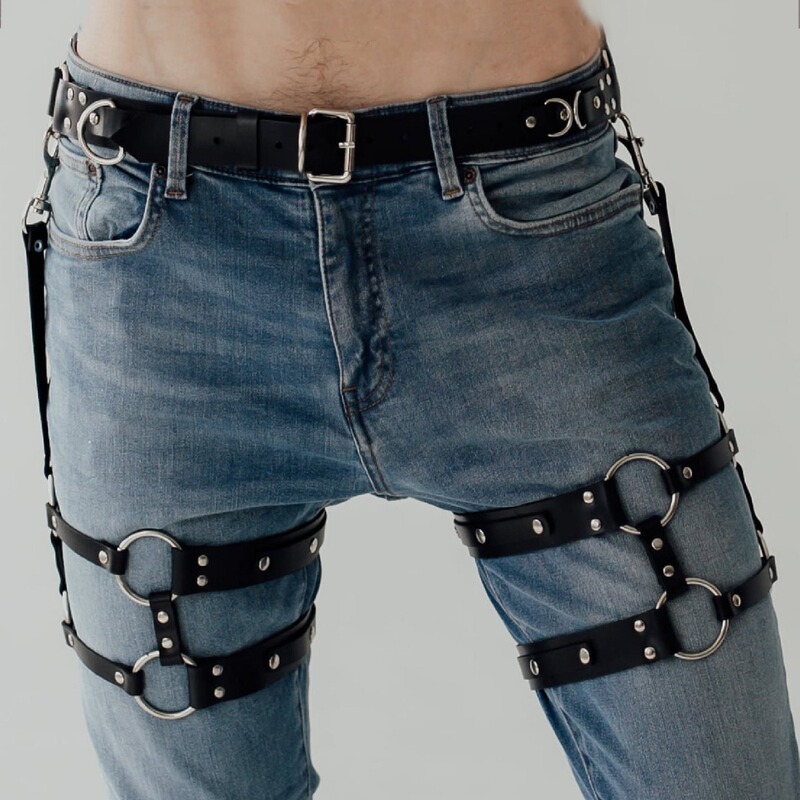 Hot sale cross-border foreign trade belt accessories leg ring hanging pants leather pendant thigh strap men's and women's leather garter Hot sale cross-border foreign trade belt accessories leg ring hanging pants leather pendant thigh strap men's and women's leather garter