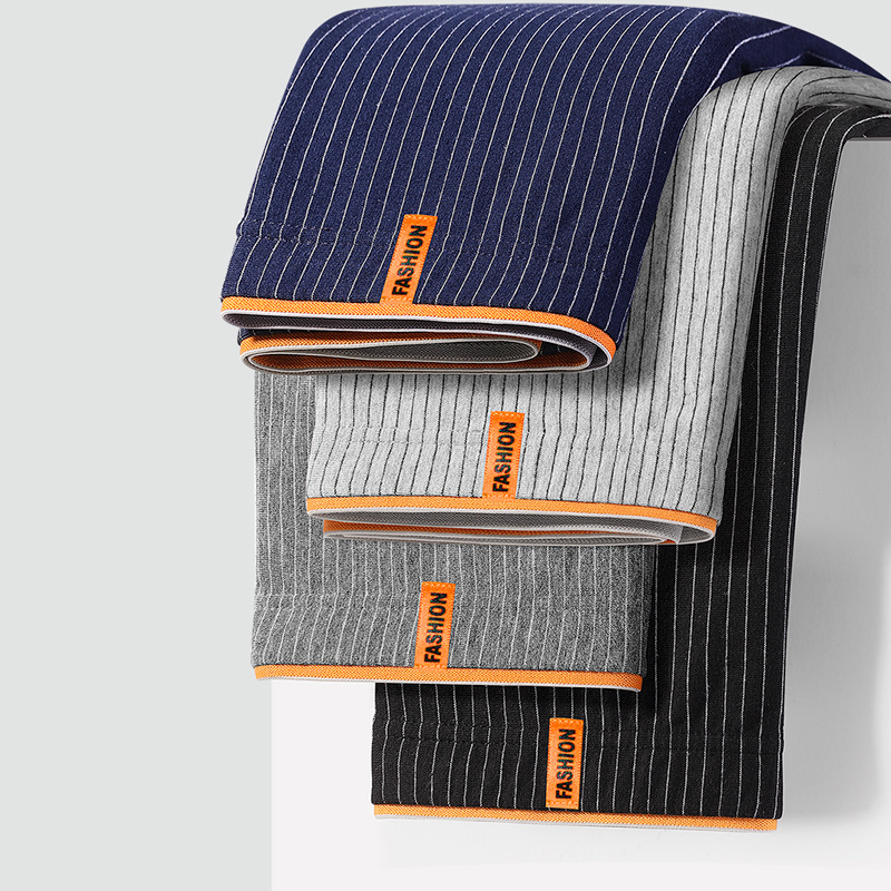 Pure cotton men's underwear youth breathable boxer briefs men's cotton large size boxer briefs boys mid-waist underwear wholesale