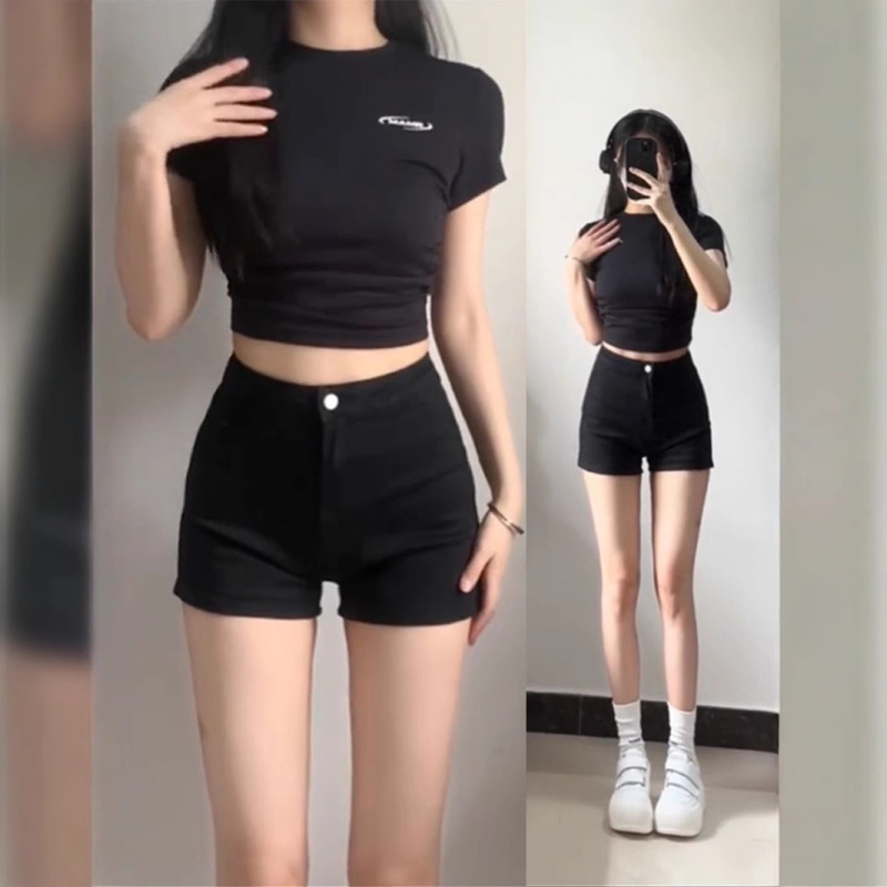 Little Black Denim Shorts Women 2025 New Spring and Summer High Waist Tight Hip Pants Sexy Hot Pants Little Black Denim Shorts Women 2025 New Spring and Summer High Waist Tight Hip Pants Sexy Hot Pants