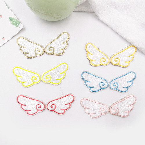 Colorful Wing Cartoon Embroidered Self-Adhesive Patch for Clothing Accessories Scarf Phone Case DIY Decorative Sticker