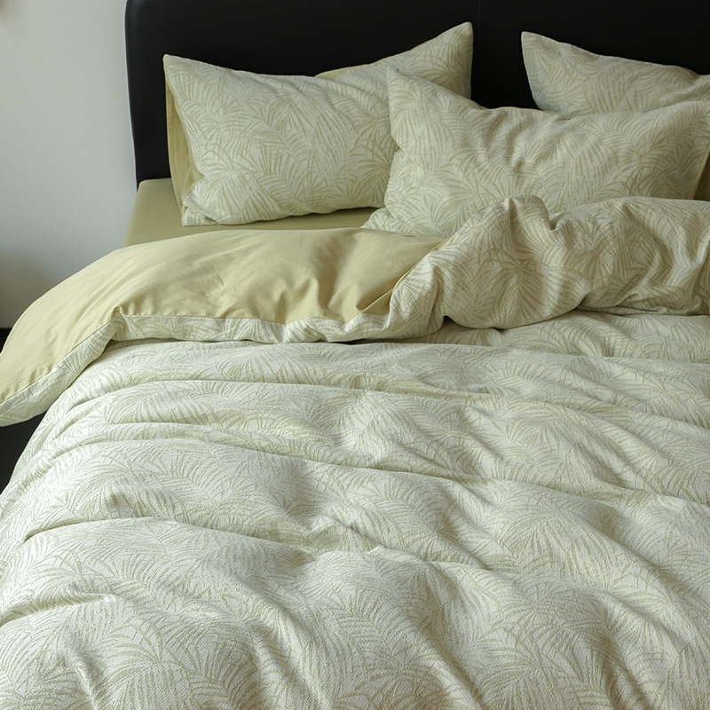 Cama de algodón simple de tres capas de hilo de cuatro piezas de algodón puro 2025 nuevo colcha de cama general de cuatro estaciones