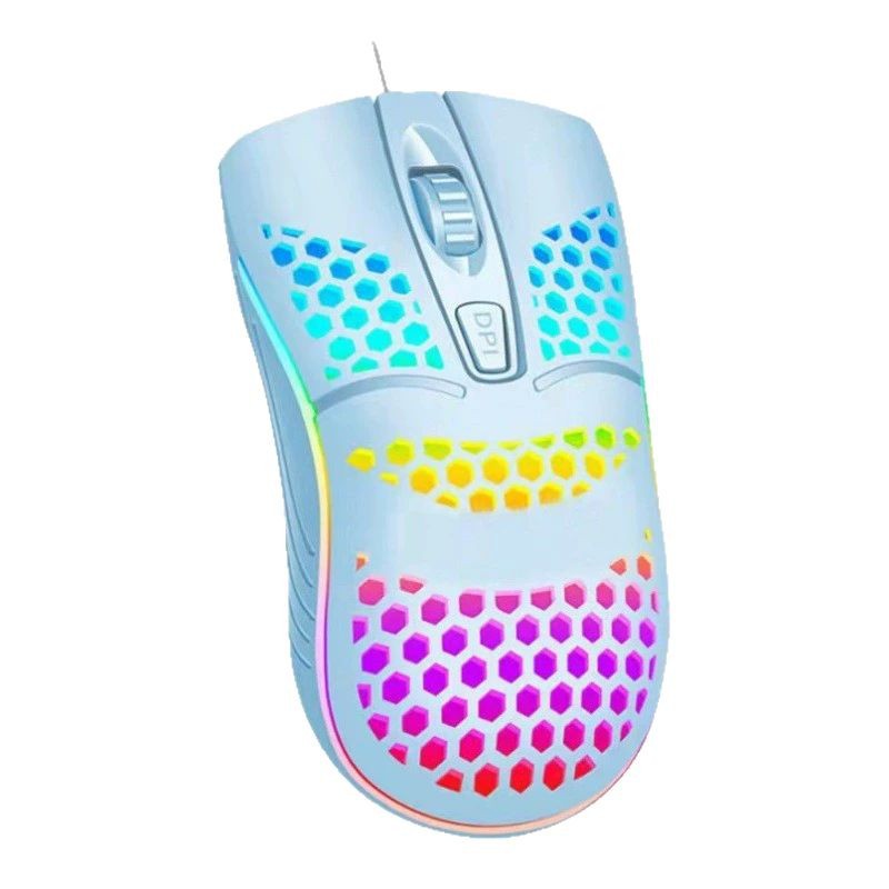 Comercio exterior ratón cable ratón de computadora panal juego ligero 4D luminoso sonido oficina agujero general ratón agujero
