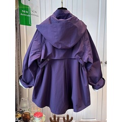气质宽松冲锋衣连帽春季大码显瘦短外套夹克连帽百搭棒球服风衣潮