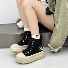 厚底高帮鞋女2025秋冬季新款真皮潮鞋网红爆款小个子休闲运动板鞋