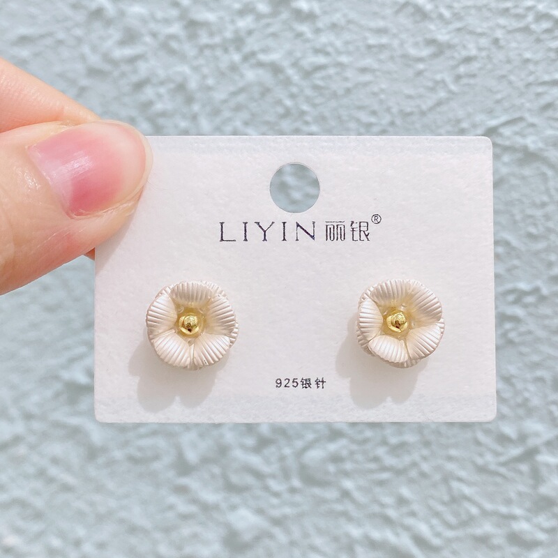 Liyin/Libeliying ドーパミンドロップ釉薬ペイントイヤリングニッチ春夏甘くて絶妙な s925 シルバー針イヤリング|undefined