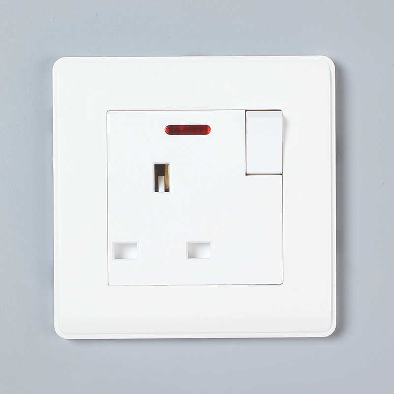 British-style three-hole USB socket double 13A with switch, export socket, household multi-function, international universal panel