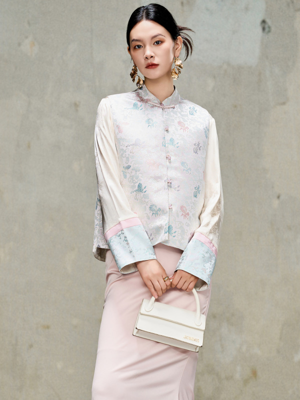 新中式真丝宋锦马甲女2025新中国风金鱼闹彩蝶桑蚕丝坎肩背心上衣|undefined