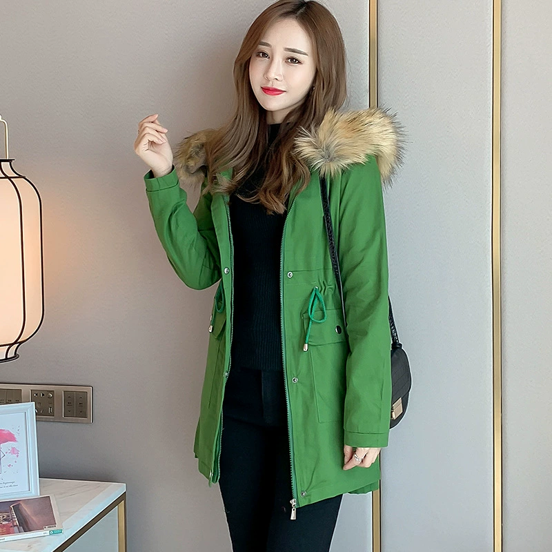 Long winter hoody, brace, down jacket, mid-length, increased thickness