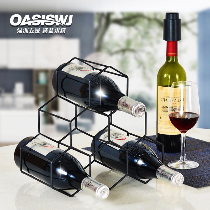 Wine Rack decoration creative iron storage Diamond wine plaid red wine rack wine cellar household wine cabinet