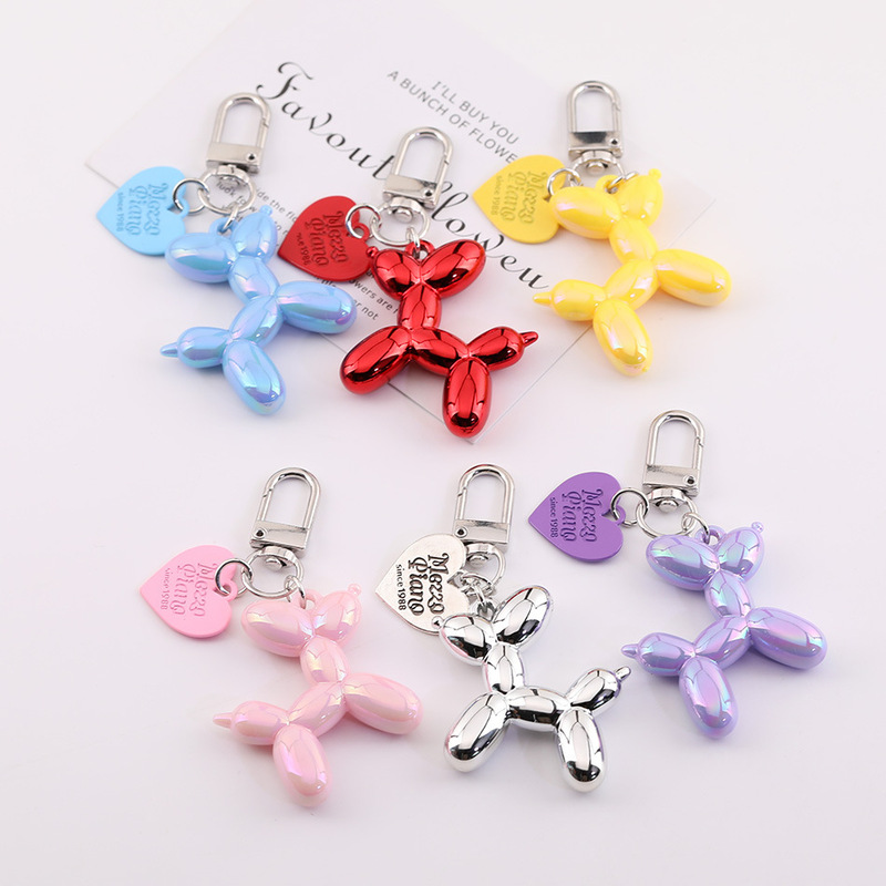 Uv Plated Colorful Balloon Dog Ins Style Keychain DIY Handmade AirPods Protective Cover Pendant Jewelry Accessories