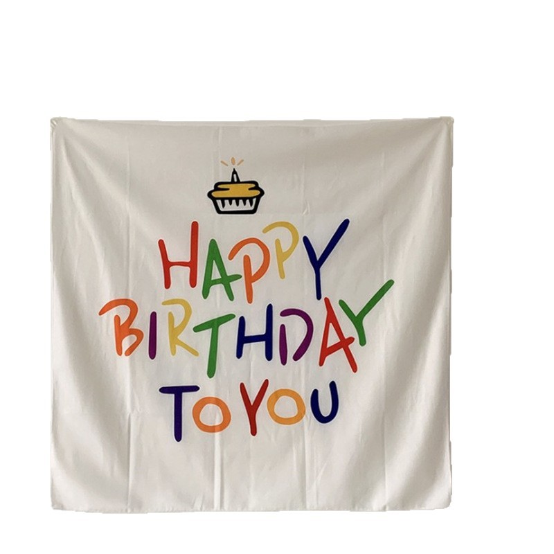 Korean ins Baby Birthday Letter Hanging Cloth One Year Old Party Scene Layout Background Cloth Children's Bedroom Decoration