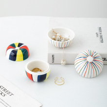 蜀门创意陶瓷首饰收纳盒高档精致家用饰品收纳盒项链耳钉首饰盒子