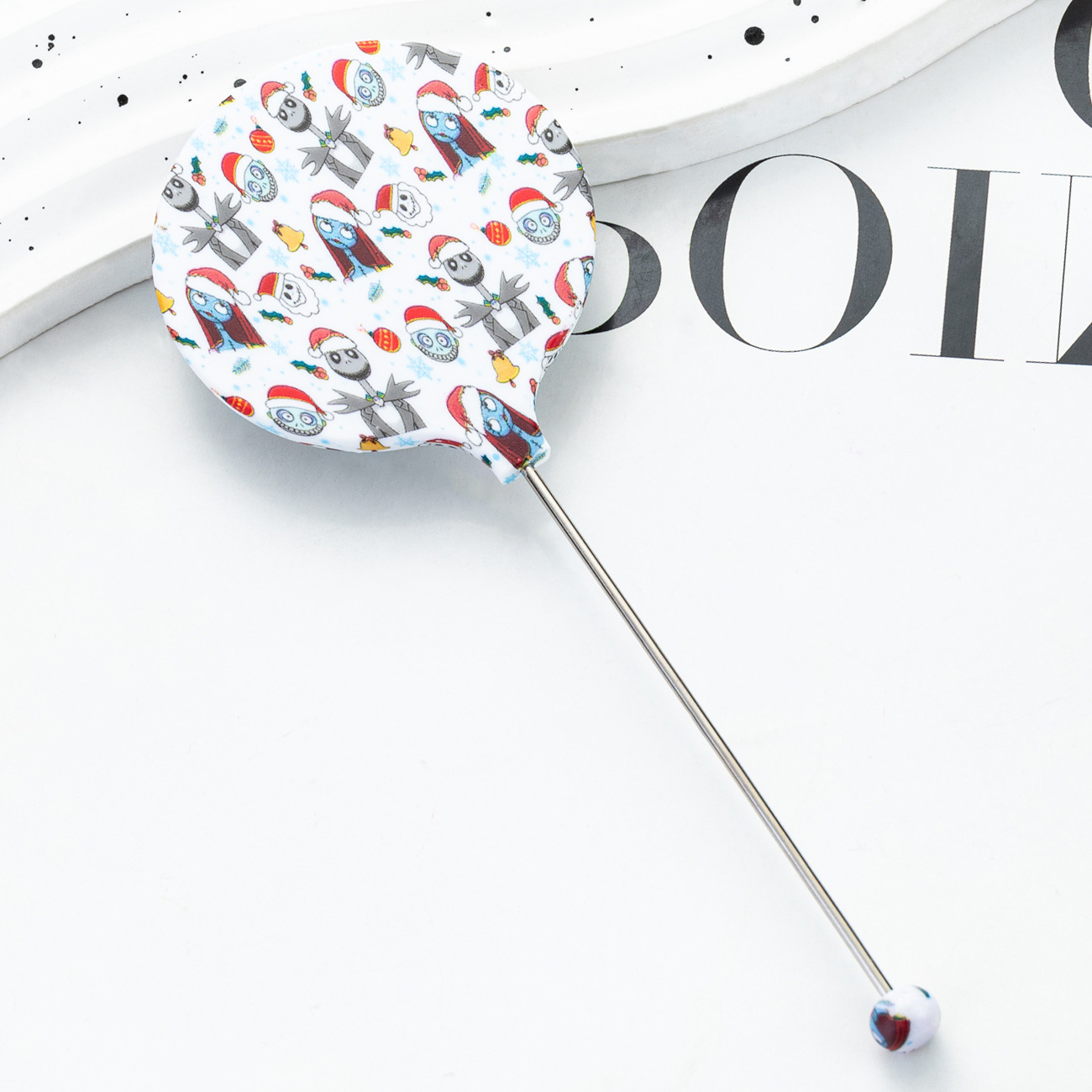 Espejo de mano multicolor DiDi Beaded Espejo de mano de alta definición portátil Espejo de mano nuevo patrón de Navidad y Halloween Espejo pequeño