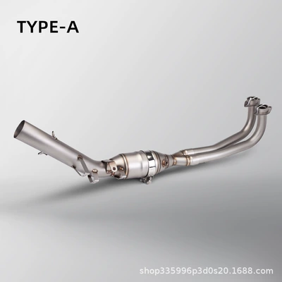 Motorcycle Exhaust Modification T-Max560 Stainless Steel Front Section with Carbon Fiber Anti-Scalding Cover + K198 Carbon Fiber Tail Section (Motorcycle exhaust pipe) - stainless-steel-front-section