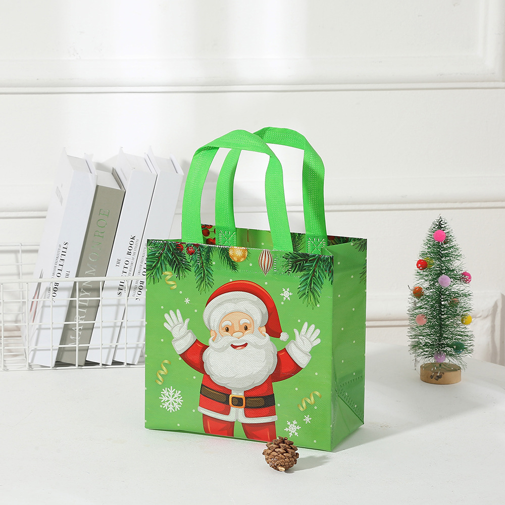 Santa Claus, Snowman Pattern Christmas Cute Santa Claus Snowman Nonwoven Holiday Gift Bags