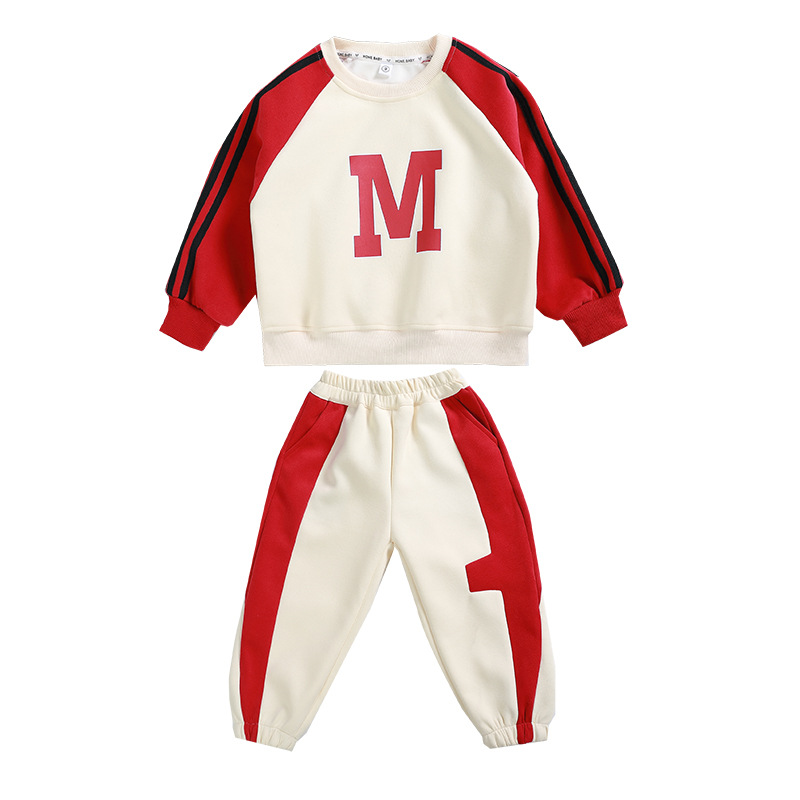 Jongens M Herfst Vrije tijd Sport Tweedelige set Lentemode Knappe midden- en jonge kinderen Modieuze kleding_voghion.com