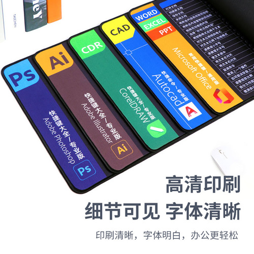 Extra large mouse pad desk pad shortcut keys thickened edge keyboard pad Xiaohongshu same style grass mouse pad