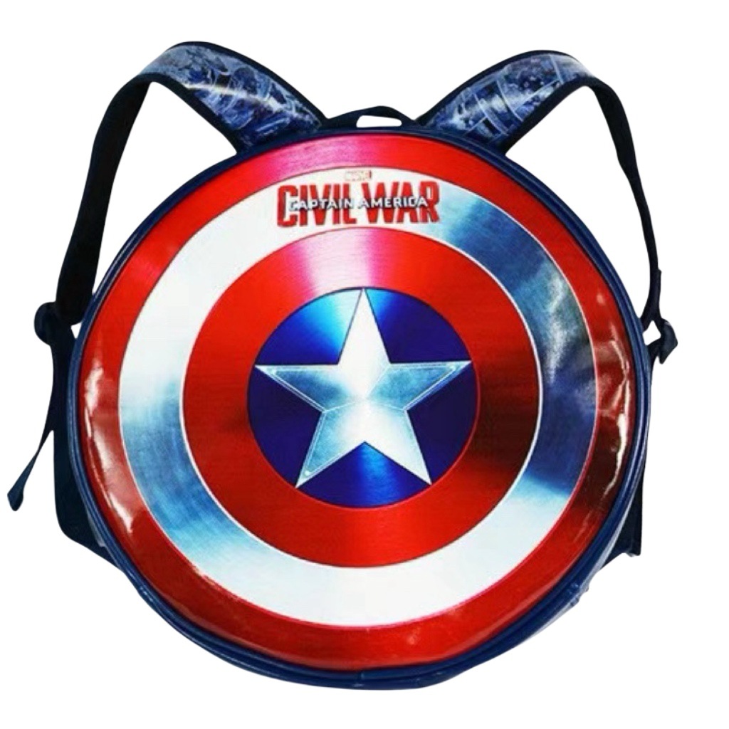 美国队长包包新款双肩包女韩版潮五角星盾牌背包亲子双肩书包