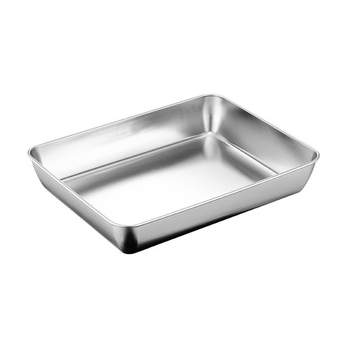 Stainless steel covered square plate tray dish plate dinner plate barbecue plate rectangular ejiao plate household tiramisu plate