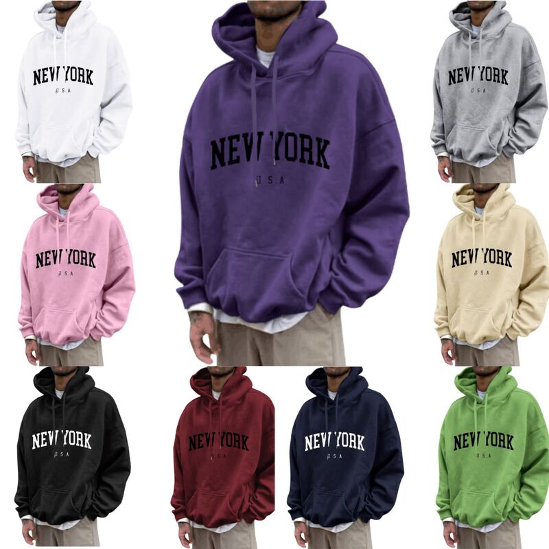 European and American 2024 Autumn Hot Selling Printed Hoodie Men's Fashion Casual Long Sleeve Hoodie Loose Oversized Pullover European and American 2024 Autumn Hot Selling Printed Hoodie Men's Fashion Casual Long Sleeve Hoodie Loose Oversized Pullover