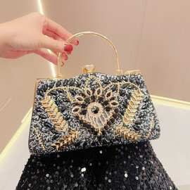 新款跨境派对名媛宴会包镶钻手拎包女士婚宴手提包单肩斜挎晚宴包