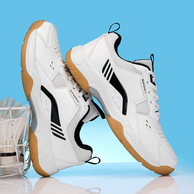 Giày cầu lông unisex cổ thấp, đế bằng chống trượt, thoáng khí giảm chấn, chuyên tập luyện — 9088 Trắng Nguyệt Hoàng, 9088 trắng đen