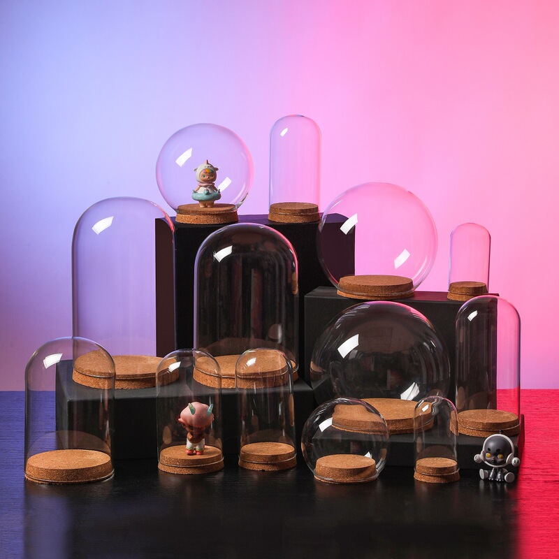 Eternal Flower Cork Transparent Glass Cover Valentine's Day Gift Decoration Holiday Gift Material Glass Cover