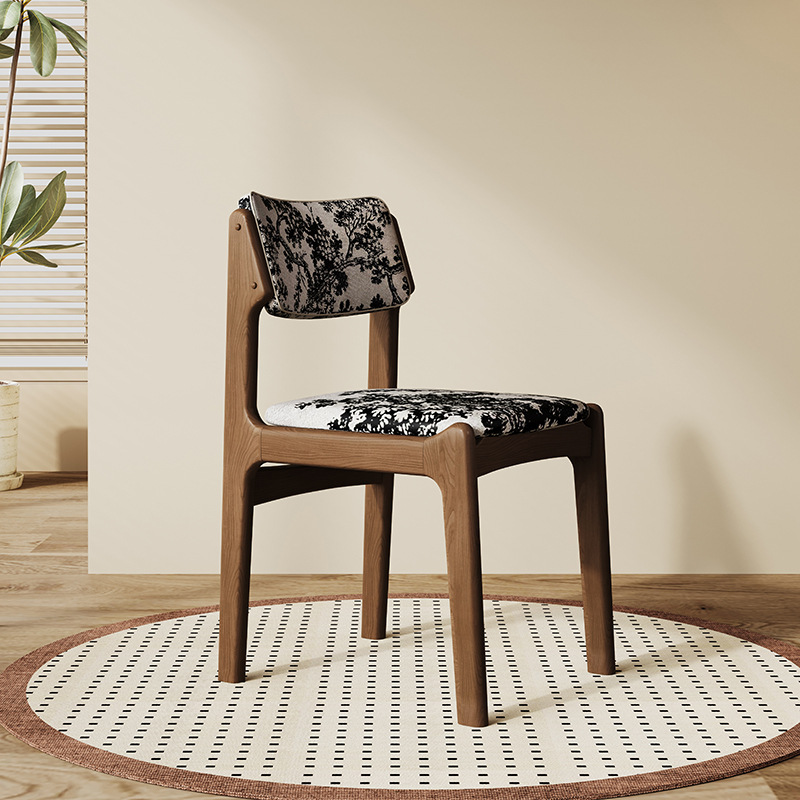 Silla de comedor de madera sólida retro silla de respaldo de bolsillo silla de escritorio silla de oficina silla de escritorio
