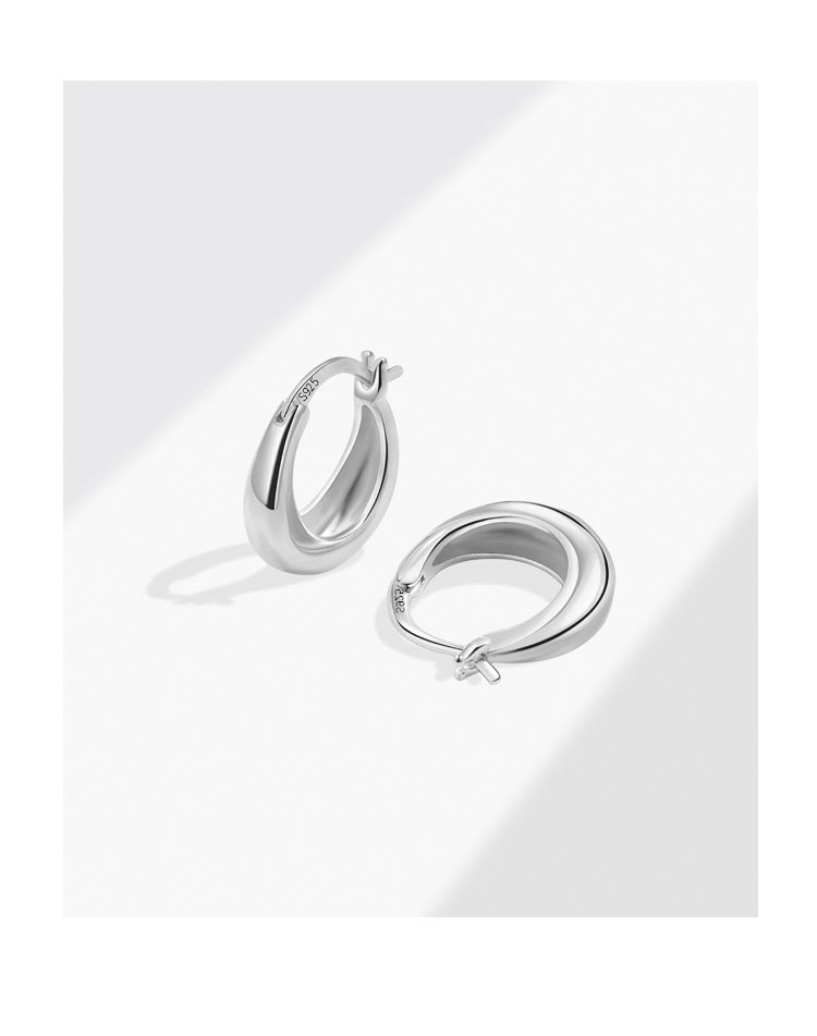 Plating Design 1 Pair 925 Sterling Silver 925 Sterling Silver Earrings U Shape Earrings