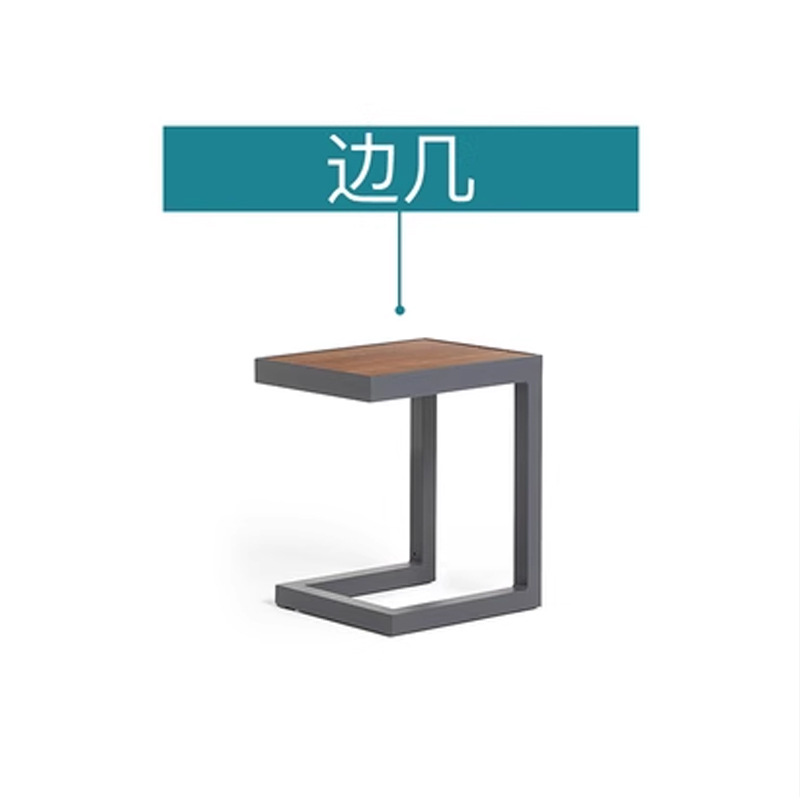 Nórdico al aire libre de aleación de aluminio sofá patio al aire libre vino muebles al aire libre sofá teca sofá jardín Silla de ratán