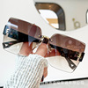 Square fashionable trend sunglasses with letters, 2023 collection, European style, internet celebrity