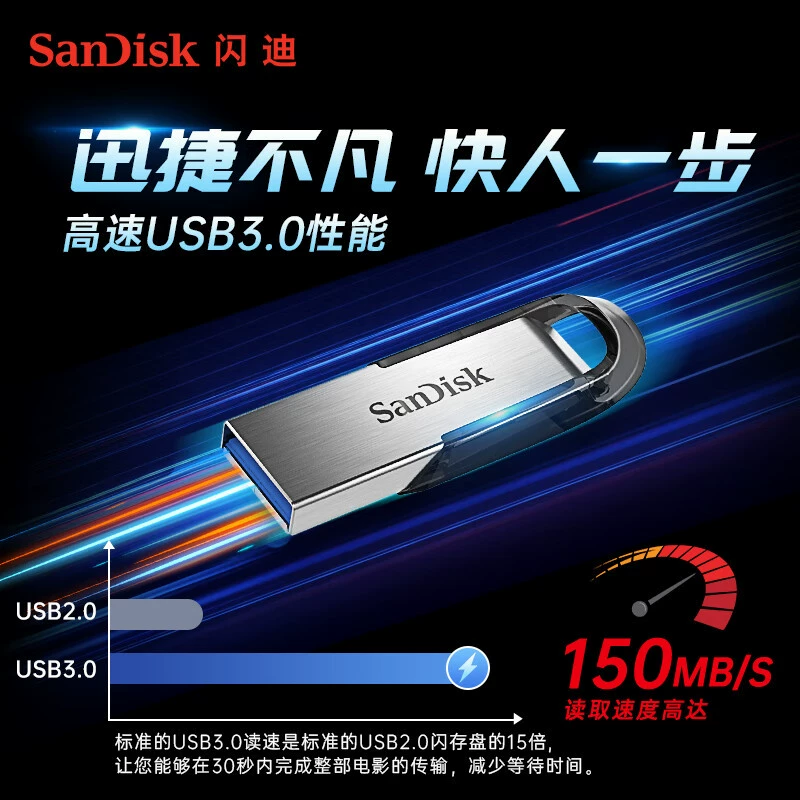Sandisk, безопасная USB-флешка с высоким быстродействием, металлический ноутбук, 128G