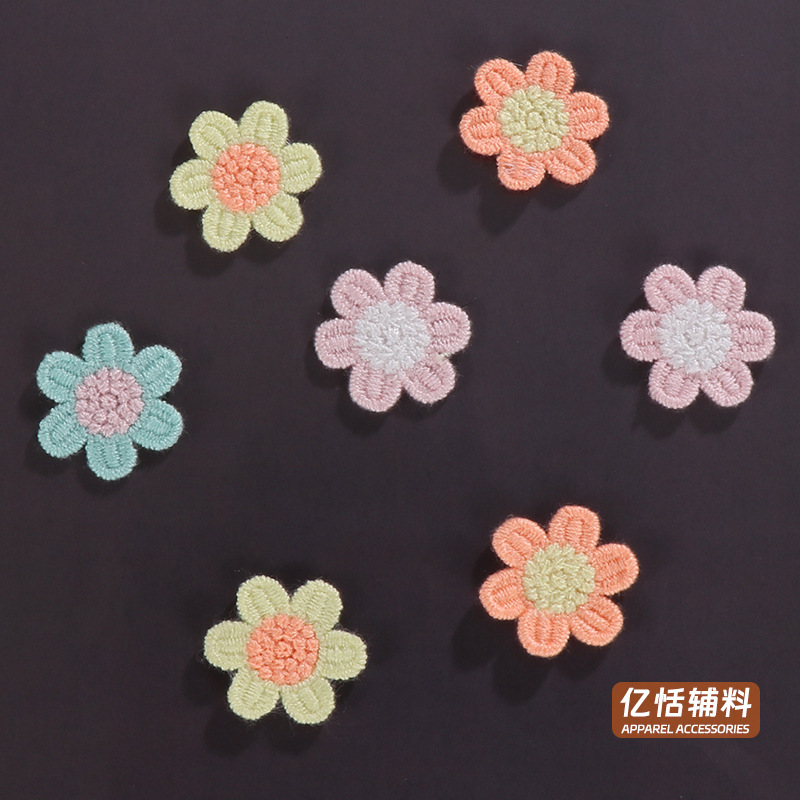 3cm小花朵布贴五瓣花布艺头饰半成品服装发夹装饰辅料手机壳配件