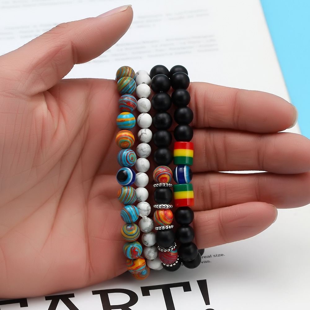 Fashion Palm Eye Agate Beaded Bracelets 1 Piece