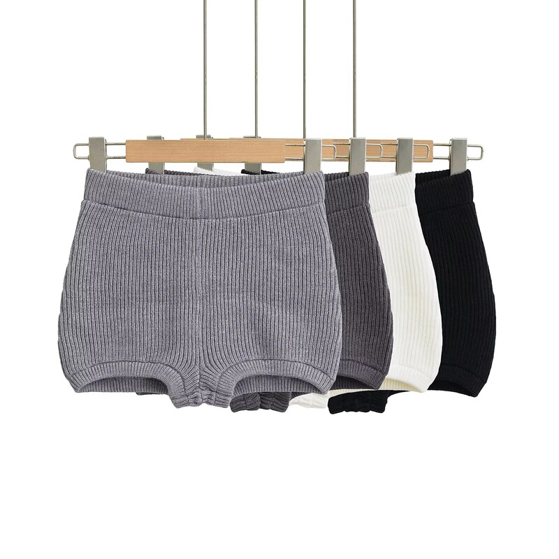 American Street Blogger High Waist Leg Long Solid Color Sexy All-match Knitted Shorts Sweet Internet Celebrant Yoga Hot Pants