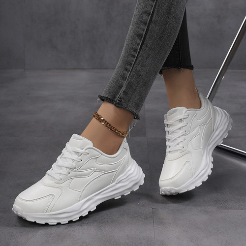 New women's sports shoes trendy white sneakers chunky dad shoes spring and autumn casual sports shoes travel shoes
