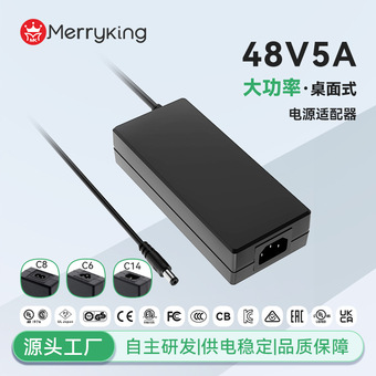 电源适配器48V5A桌面式安规认证全稳压足流 独轮平衡车轮椅充电