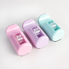 马卡龙色透明胶带座桌面切割器文具小号封口机胶纸座胶条切割器