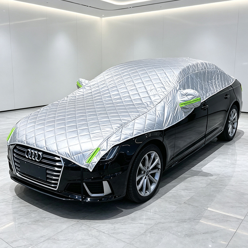 Car cover, half-cover, sun protection, heat insulation, sunshade, all-season, thickened, impact-resistant, hail-resistant, quilted car cover