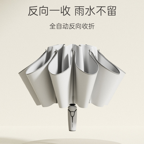 ZUODU Zuodu fully automatic reverse umbrella extra large men's thickened storm-resistant women's fair or rain folding double umbrella