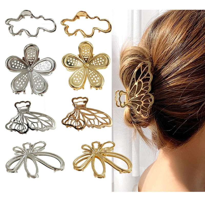 Cross-Border New Large Claw Shark Clip Bangs Clip Back of the Head Hairpin Simple Hairpin Headwear Claw Clip Hair Grab Cross-Border New Large Claw Shark Clip Bangs Clip Back of the Head Hairpin Simple Hairpin Headwear Claw Clip Hair Grab