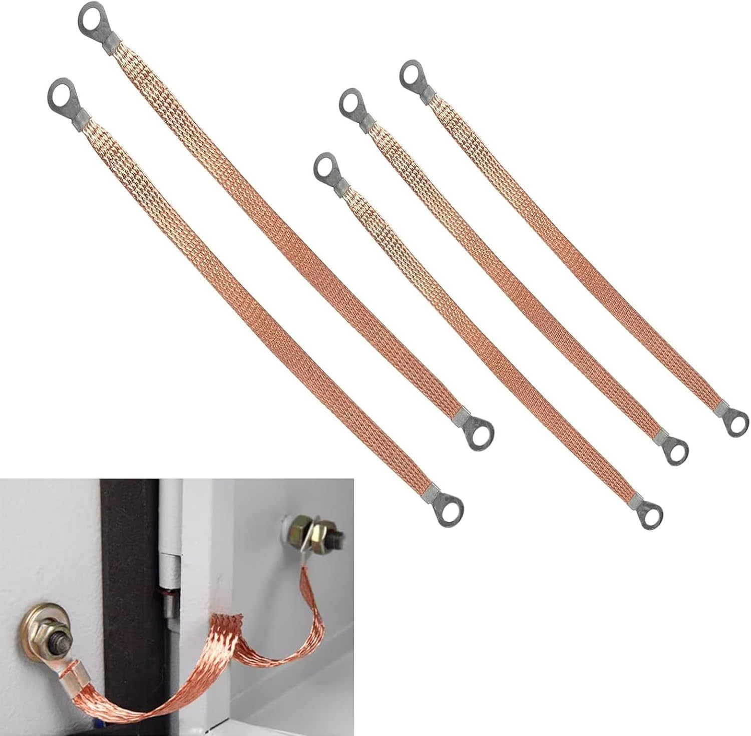 jokormo 5 Pack Automotive Engine Grounding Strap, Flexible T