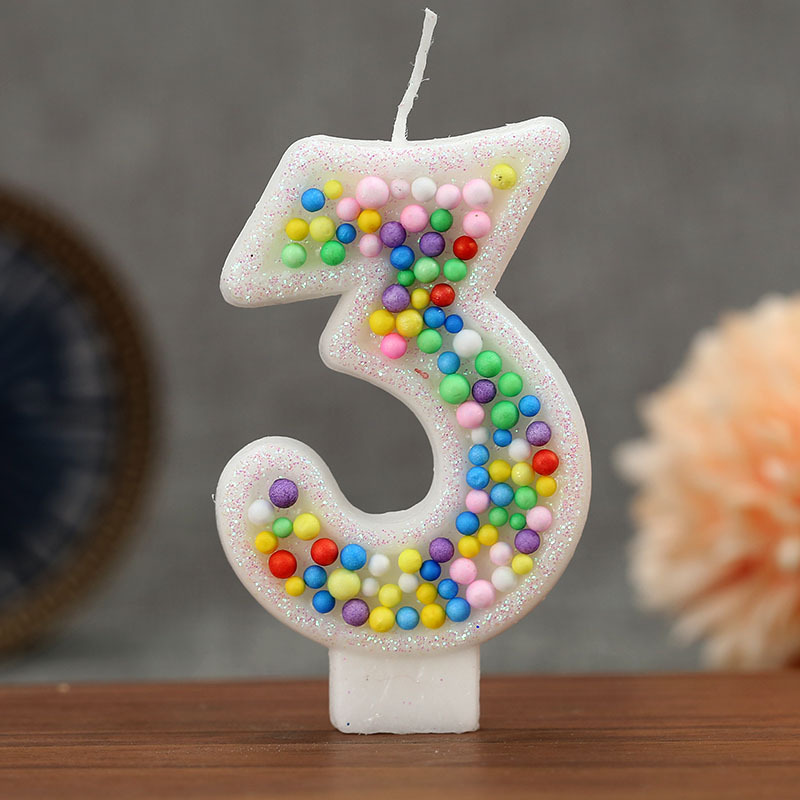 Velas de cumpleaños numéricas 0-9 con diseño de bolas, para Temu, Amazon, AliExpress – Mayorista de Yiwu