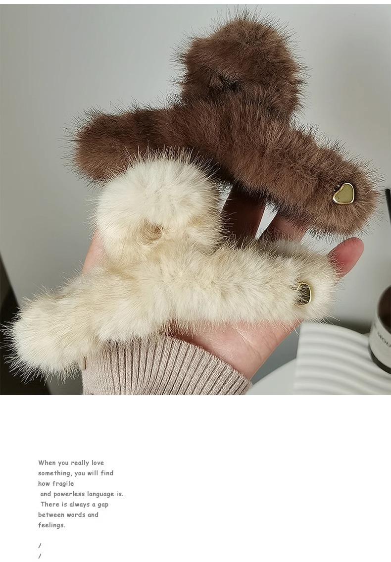 Hair clip Premium plush clip Oversized style back of head shark clip_voghion.com