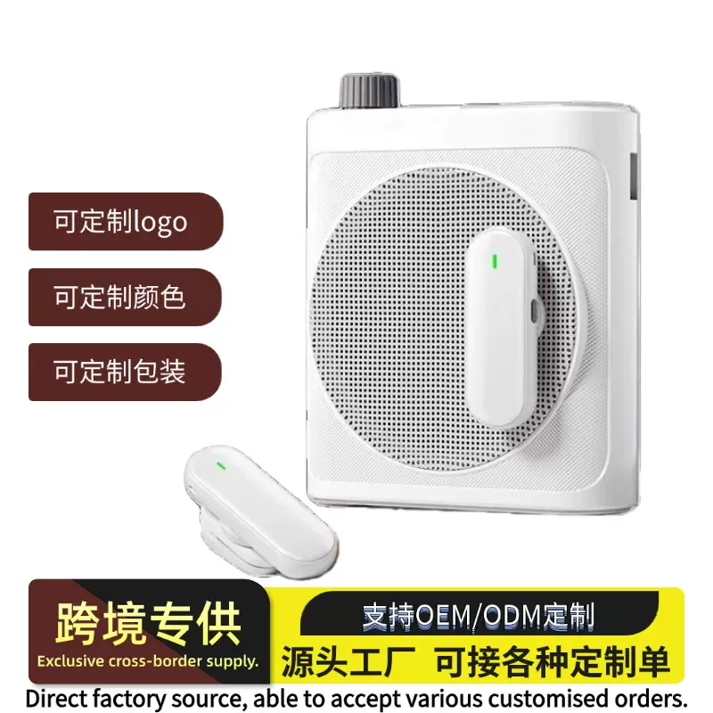 工厂批发无线领夹式小蜜蜂扩音器教师导游磁吸麦克风喇叭跨境定制